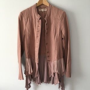 Free people military ruffle jacket sz large